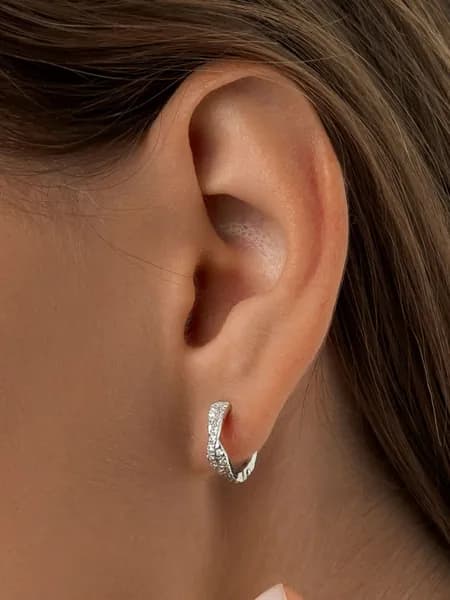 Jaqueline Jewelry Серьги ювелирные Классические Серебро родированное 925 пробы