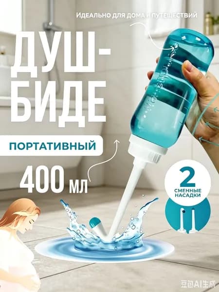 Переносной душ-бидепортативный душ - биде, со сменной насадкой/для туалета, портативный душ-биде, Waterpulse 300 мл.Зеленый