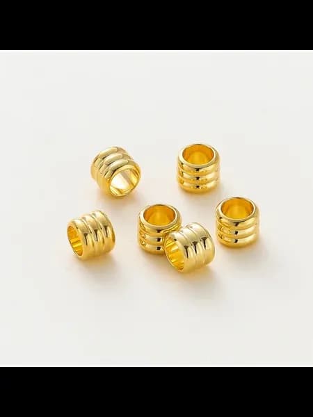 Бусины-бисер золотистые 6 мм, 20 шт, 18K Gold