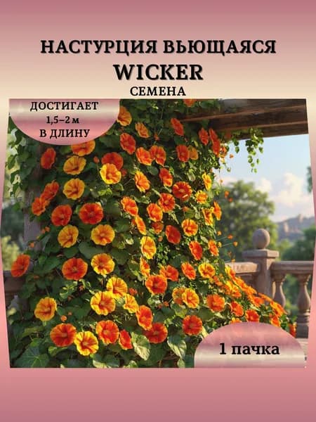 Настурция вьющаяся "WICKER" семена, 1 пачка