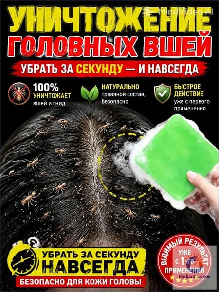 Мыло от вшей и гнид, эффективное средство для борьбы с вшами у детей и взрослых, натуральный состав, для мытья волос и тела, безопасное для повседневного использования