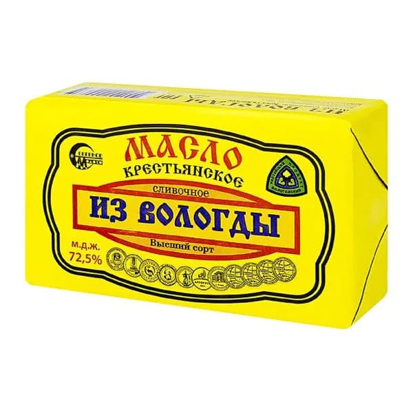 Масло сливочное Северное Молоко Крестьянское из Вологды 72.5% 180г