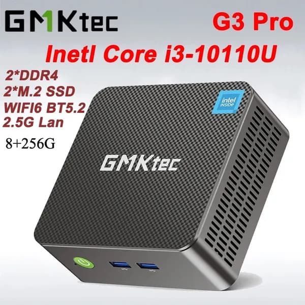 GMKtec Мини-ПК (Intel Core i3-10110U, RAM 8 ГБ, SSD 256 ГБ, )