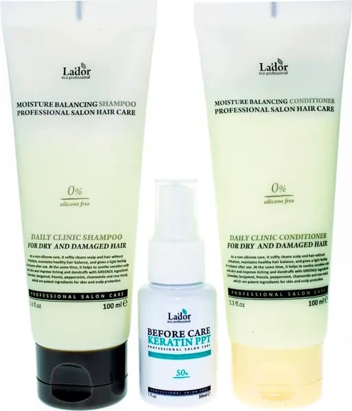 LADOR Набор для ухода за волосами - Кондиционер + Шампунь + Спрей Hair Miniature Set (100+100+30 мл)