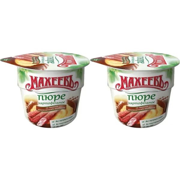 Махеевъ Картофельное пюре Со вкусом охотничьих колбасок, 40 г, 2 шт