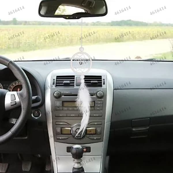 Белый ручной ловец снов для авто и спальни