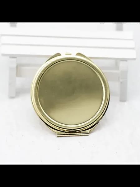 Металлическое карманное зеркало Gold, 50 мм