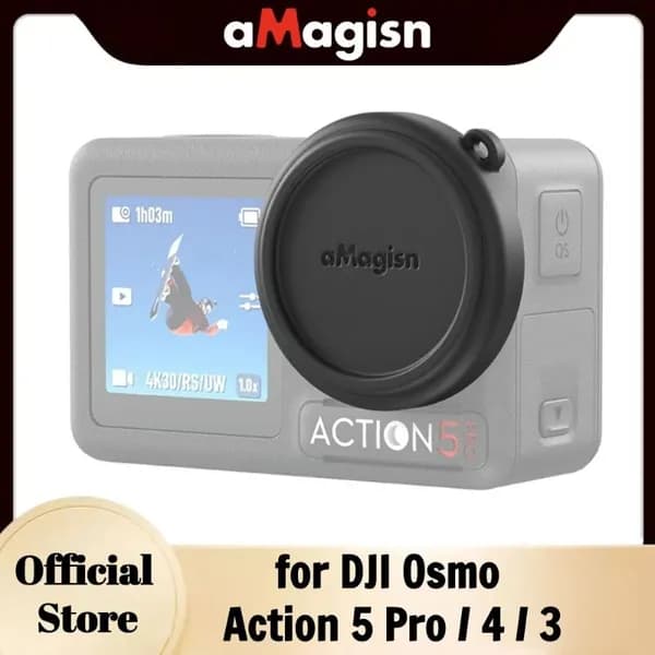 aMagisn Силиконовая крышка объектива для Osmo Action5 Pro/4/3, устойчивая к падениям и царапинам Защитная крышка объектива