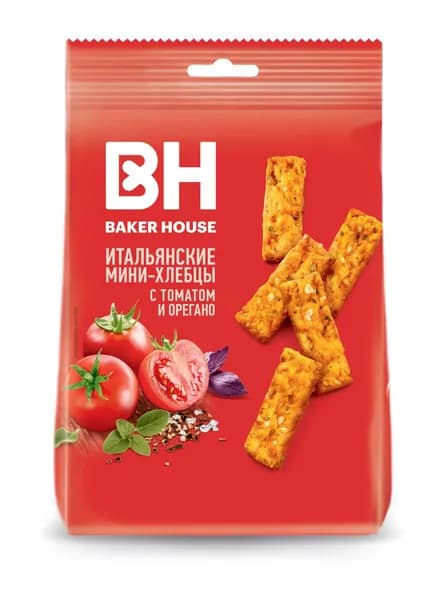 Baker House Хлебцы Итальянские с томатом, орегано, солью 110 гр.