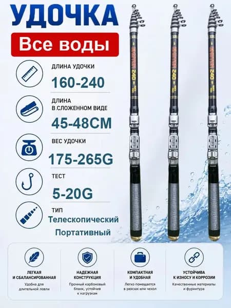 Удилище, рабочая длина:  270 см