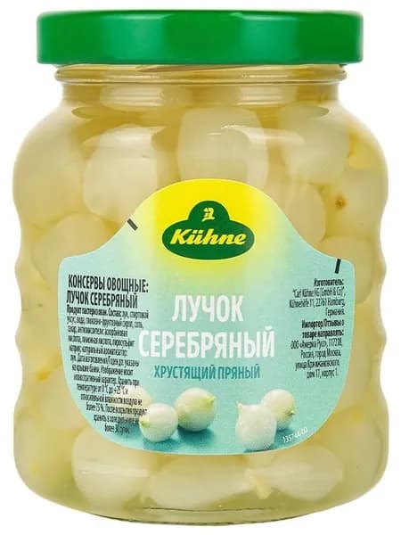 Лучок Kuhne серебряный маринованный, 170г