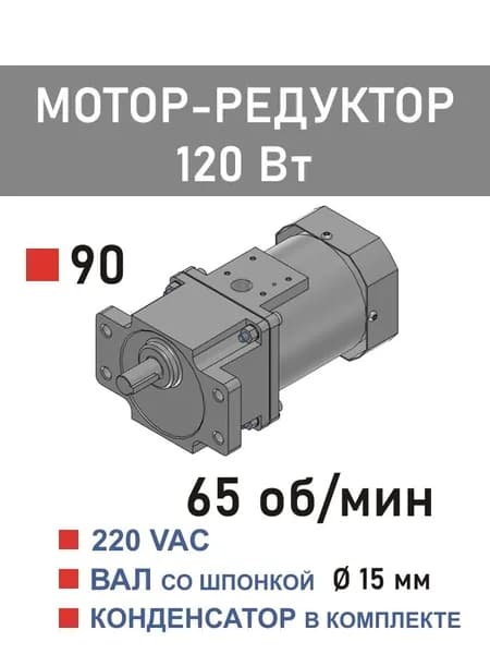 90YS120WGV22X 90GF20HE мотор-редуктор 120 Вт 65 об*мин 220 В переменного тока, диаметр вала редуктора 15 мм