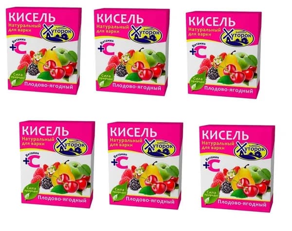 Бабушкин Хуторок Кисель , Плодово-Ягодный, 180г, 6шт