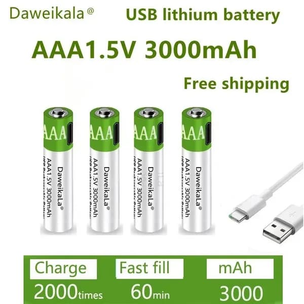 DAWEIKALA перезаряжаемый литий-ионный аккумулятор AAA 3000 мАч