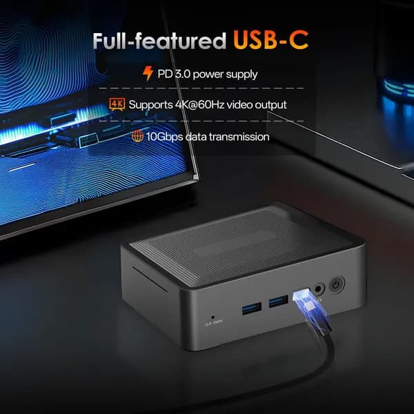 Мини-ПК Ryzen 7 5825U (AMD Ryzen 7 5825U, RAM Отсутствует, AMD Radeon, Windows 11 Pro), черный