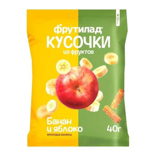 Фруктовые конфеты банан и яблоко Фрутилад 40г