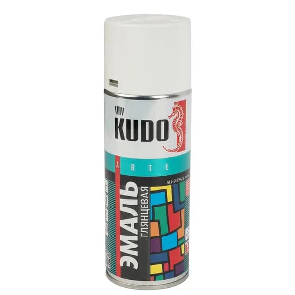 Эмаль аэрозольная Kudo белая (RAL 9003) глянцевая 0,52л
