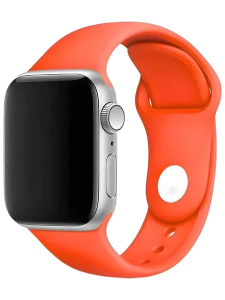 Ремешок для Apple Watch 38/40/41/42mm силиконовый, размер S-M, Оранжевый