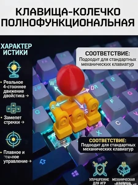 3D-печатный джойстик для клавиатуры KOF White-Red