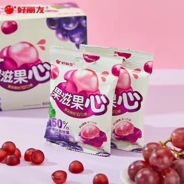 Фиолетовые жевательные конфеты со вкусом винограда 70 г