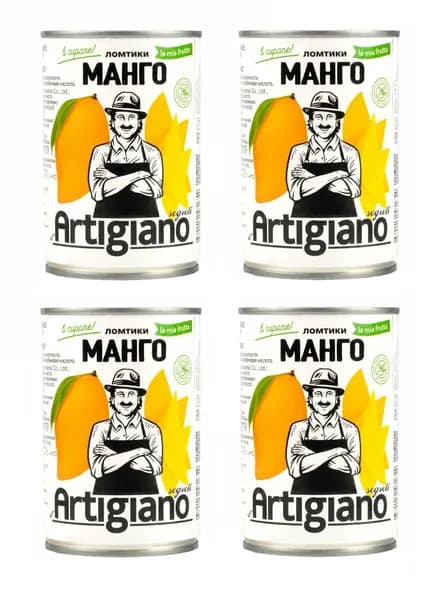 Манго ломтики в сиропе, Segreti d'Artigiano, Таиланд, 440мл/425г х 4шт