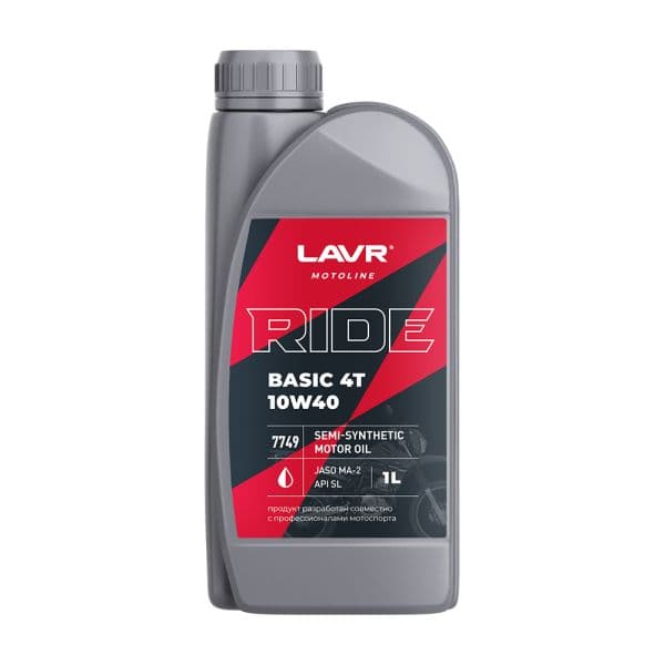 LAVR 4T MOTO 10W-40 Масло моторное, Полусинтетическое, 1 л