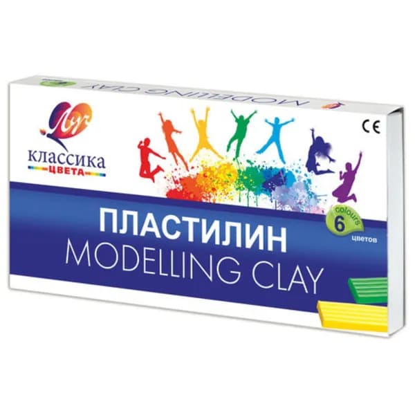 Пластилин ЛУЧ Классика 6 цветов 120гр Детство классический, со стеком