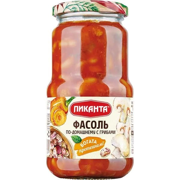 Фасоль Пиканта по-домашнему с грибами, 470 г