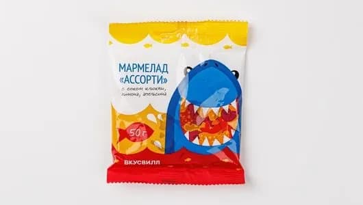 Мармелад жевательный "Ассорти" с соком, 50 г