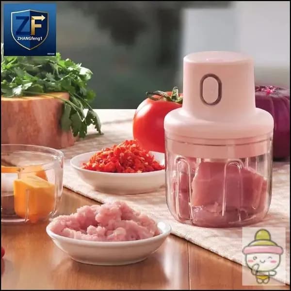 Беспроводной погружной блендер для кухни с чашей, розовый