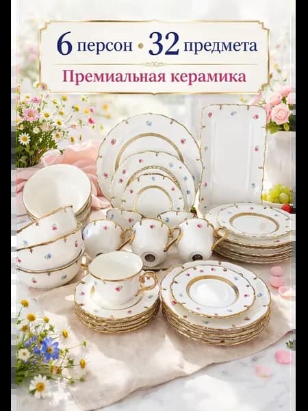 Набор посуды столовый сервиз на 6 персон