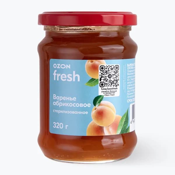 Варенье абрикосовое Ozon fresh, 320 г