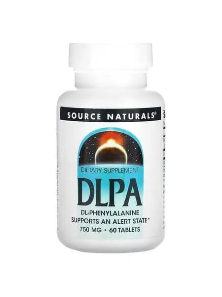 Source Naturals, DLPA (DL-фенилаланин), 750 мг, 60 таблеток