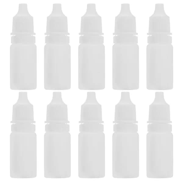 Пластиковые белые бутылочки-капельницы для глазных растворов, 10 мл, комплект 10 шт