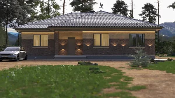 Проект "КОРОЛЬ" 145 м2 эргономичного керамического дома с 3 спальнями