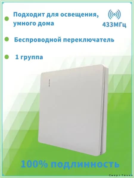 Беспроводной выключатель света / бытовых приборов дистанционный / кнопка с приемником 433 МГц 220В