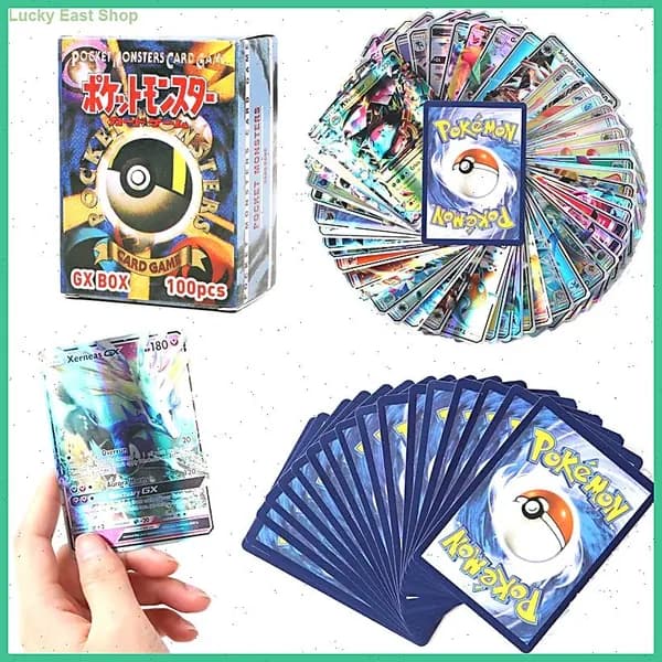 100 штук карточек покемонов из коллекции Пикачу, Pokemon cards