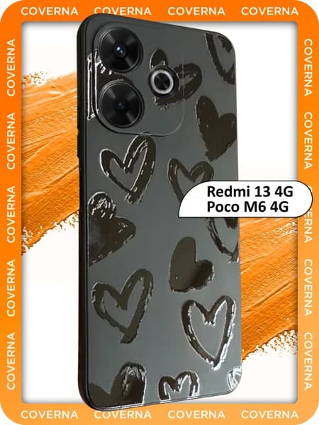 Чехол силиконовый с рисунком поцелуй на Xiaomi Redmi 13 4G, POCO M6 4G для Редми 13 4G, Поко М6 4G