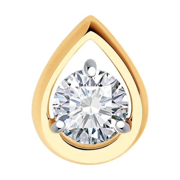 Diamant, Подвеска (кулон) из золота с фианитом, 51-130-02118-1, декоративные, украшение из красного золота 585 пробы