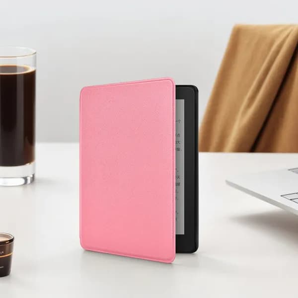 Чехол для Kindle Paperwhite 12-го поколения 2024 года, розовый, с функцией автоматического пробуждения