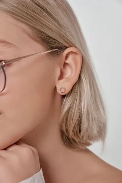Серьги пусеты серебро 925 с камнями