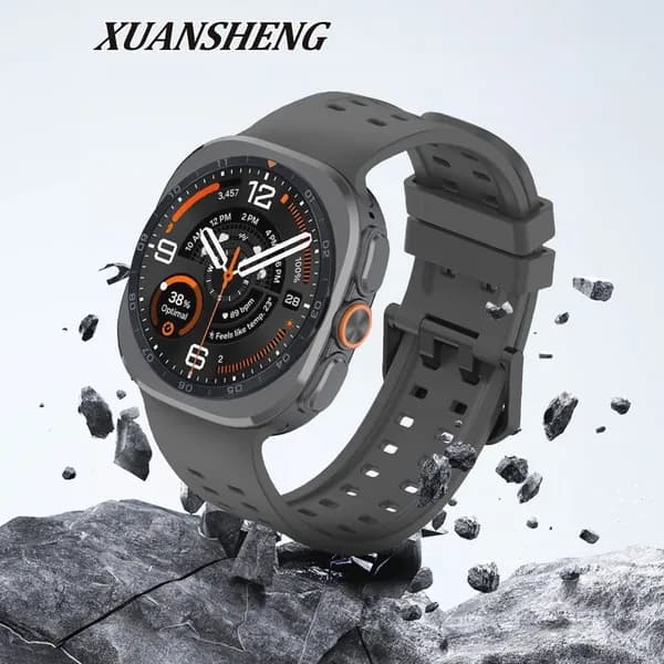 Силиконовый ремешок для Samsung Galaxy Watch Ultra 2 и Ultra 2025, 47 мм, цвет космический серый