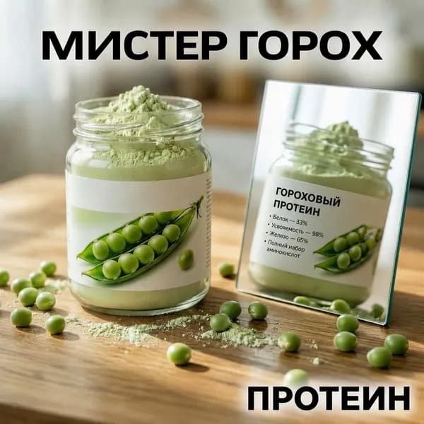 Протеин гороховый "МИСТЕР ГОРОХ", натуральный, 1000 грамм