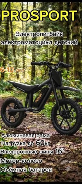 Электромотоцикл питбайк детский беговел электрический PROSPORT PSR16