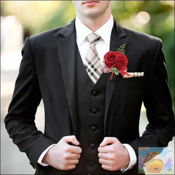 бутоньерка, Свадьба жениха и невесты, Boutonniere, Красный, 1 шт.