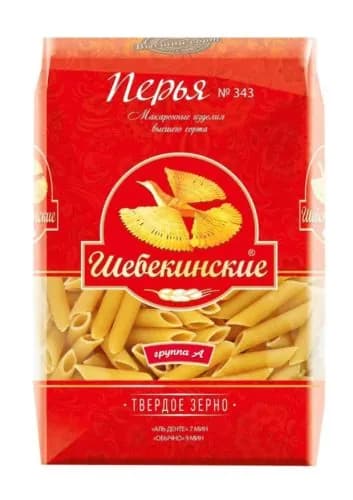 Шебекинские Макаронные изделия Перья №343, 450г