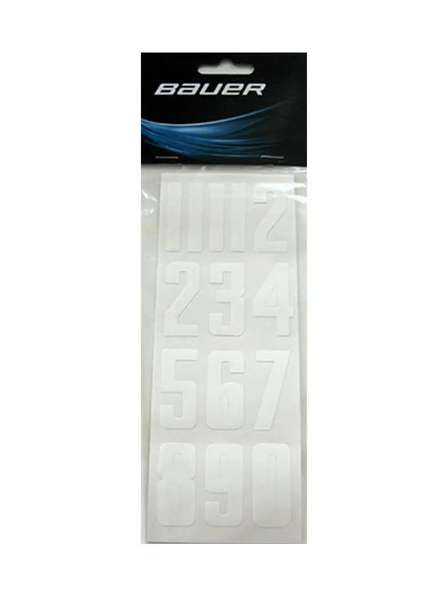 Наклейки НОМЕР ДЛЯ ШЛЕМА BAUER HELMET NUMBERS 1035636 (Белый)3 листа
