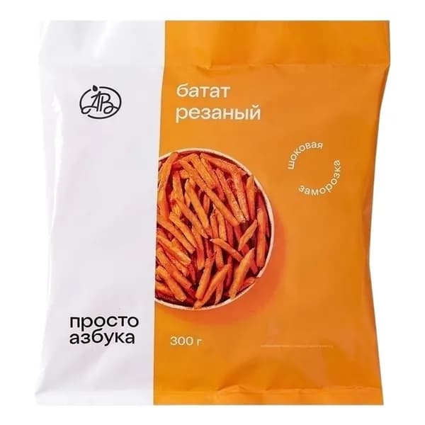 Батат Просто азбука резаный быстрозамороженный 300 г