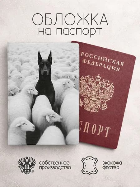 Обложка на паспорт с овечками