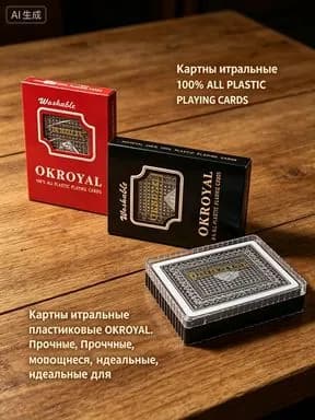 карты игральные пластиковые компактная черная коробка, долговечные карты для взрослых настольных развлечений